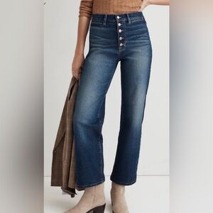 Madewell The Perfect Vintage Wide-Leg Jeans 29 Clemens Wash High Rise Button Fly